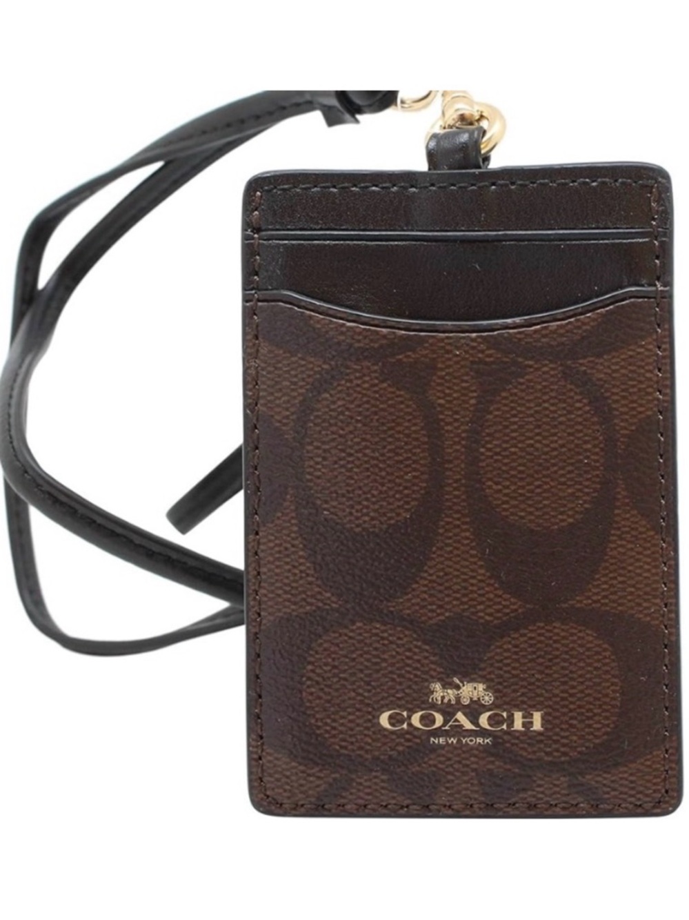 Authentic Coach ID Lanyard IN signature Canvas NEW with original box